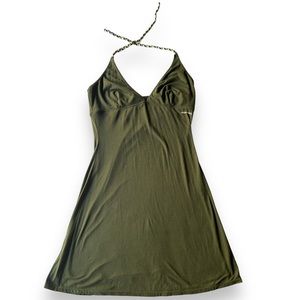 Aaron Chang olive green beach cover up dress